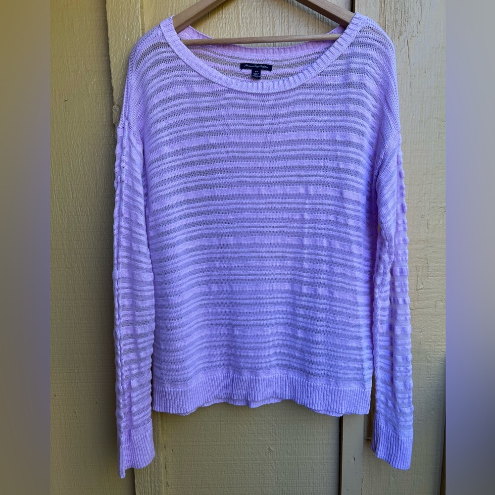 American Eagle Light Pink Knit Sweater size M